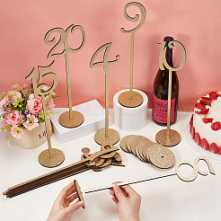 Number 1~20 Wood Table Place Card&nbsp;AJEW-WH0696-590