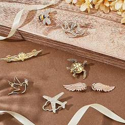 7Pcs 7 Styles Zinc Alloy Lapel Pin Brooches&nbsp;JEWB-GA0001-49