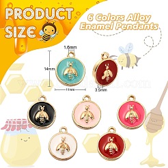 60Pcs 6 Colors Alloy Enamel Pendants&nbsp;ENAM-CJ0002-49
