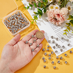 120Pcs Tibetan Style Alloy Tube Bails&nbsp;TIBE-UN0001-11