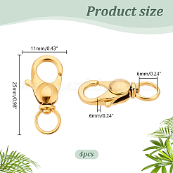 4Pcs 304 Stainless Steel Swivel Lobster Claw Clasps&nbsp;STAS-PH0005-35