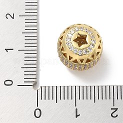 Rack Plating Brass Micro Pave Cubic Zirconia Beads&nbsp;KK-L224-031G