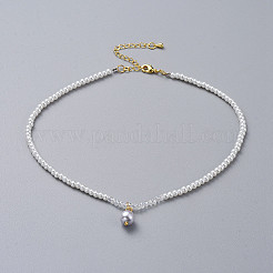 Glass Pearl Beads Pendants Necklaces&nbsp;NJEW-JN02564