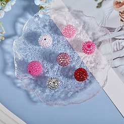 32 Pcs 8 Color Resin Rhinestone Bubblegum Ball Beads&nbsp;RESI-CA0001-62