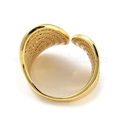 Brass Micro Pave Cubic Zirconia Open Cuff Ring&nbsp;RJEW-C033-04G