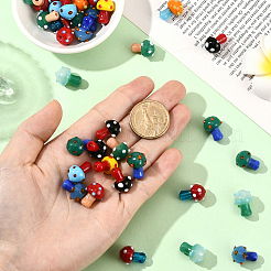 40Pcs 10 Colors Handmade Lampwork Bumpy Beads Strands&nbsp;LAMP-LT0001-05