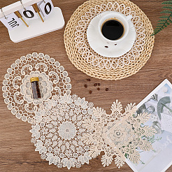 4Pcs 4 Styles Polyester Lace Coaster&nbsp;AJEW-CY0002-07B