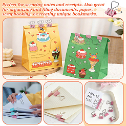 120Pcs Iron Heart-Shaped Pink Binder Clips&nbsp;OFST-DR0002-02