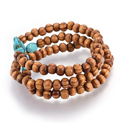 Wood Beads Stretch Kids Bracelets&nbsp;BJEW-JB03973-M