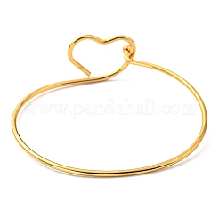 201 Stainless Steel Wire Wrap Heart Bangle&nbsp;BJEW-E079-03G