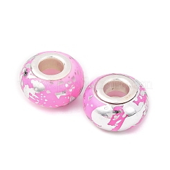 Opaque Resin Rondelle European Beads&nbsp;RESI-Z046-03B