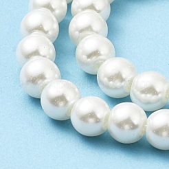 10 Strands Baking Paint Pearlized Glass Pearl Round Bead Strands&nbsp;HY-SZ0001-02B-03