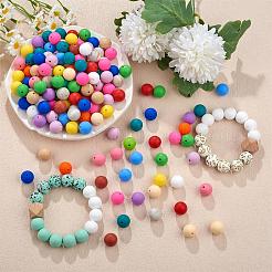 100Pcs Silicone Beads Round Rubber Bead 15MM Loose Spacer Beads for DIY Supplies Jewelry Keychain Making&nbsp;JX452A