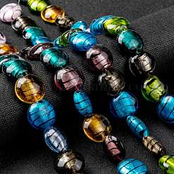 Handmade Silver Foil Glass Beads Strands&nbsp;SL109
