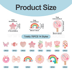 70Pcs 14 Styles Opaque & Trasnaprent Resin Cabochons&nbsp;RESI-TA0004-77