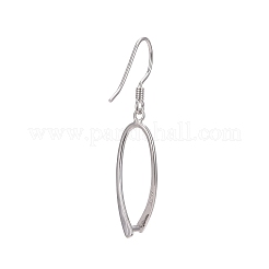 Anti-Tarnish Rhodium Plated 925 Sterling Silver Earring Findings&nbsp;STER-F048-38P