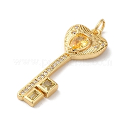 Rack Plating Brass Micro Pave Cubic Zirconia Pendants&nbsp;KK-U022-16C-02