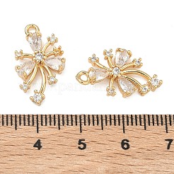 Brass Micro Pave Clear Cubic Zirconia Pendants&nbsp;KK-T080-25G