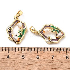 Brass Enamel Pendants&nbsp;KK-B129-23G
