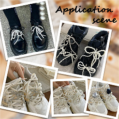 2 Piars Bowknot Plastic Imitation Pearls Shoe Charms&nbsp;DIY-SP0002-84C