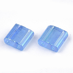 2-Hole Transparent Glass Seed Beads&nbsp;SEED-S023-29C-03