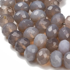 Natural Grey Agate Beads Strands&nbsp;G-C259-A12-8x12mm