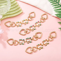 4Pcs 4 Colors Cat Back Shaped Alloy Enamel Heart Link Bag Strap&nbsp;AJEW-TAC00035
