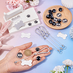 DIY Paw Print Keychain Making Kits&nbsp;DIY-TA0013-74