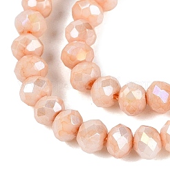Anti-Tarnish Electroplate Rondelle Glass Beads Strands&nbsp;EGLA-T021-3mm-17-16