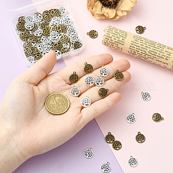 100Pcs 2 Colors Tibetan Style Alloy Charms&nbsp;TIBEP-YW0002-25
