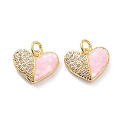 Real 18K Gold Plated Brass Micro Pave Clear Cubic Zirconia Pendants&nbsp;KK-D004-12G
