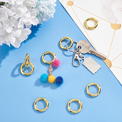 Rack Plating Brass Spring Gate Rings&nbsp;KK-UN0003-05A