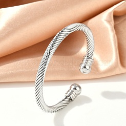 304 Stainless Steel Torque Bangles&nbsp;BJEW-G584-05