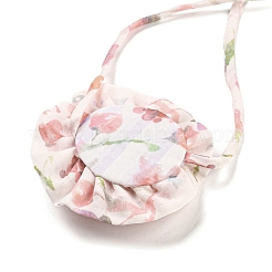 Flower Pattern Fabric Rose Tie Choker Necklaces for Women&nbsp;LS-NJEW-Z022-01F