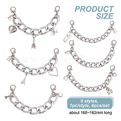 6Pcs 6 Styles Aluminum Canvas Shoes Chains&nbsp;FIND-GO00005