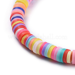 Handmade Polymer Clay Heishi Beads Braided Bracelets&nbsp;BJEW-JB04427-02