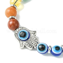Chakra Gemstone Braided Beaded Bracelets&nbsp;BJEW-JB10905-01