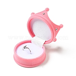 Flocking Plastic Crown Finger Ring Boxes&nbsp;LS-CON-B008-01D