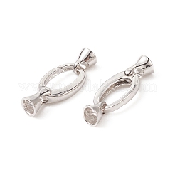 Anti-Tarnish Rhodium Plated 925 Sterling Silver Key Clasps&nbsp;STER-F037-140P