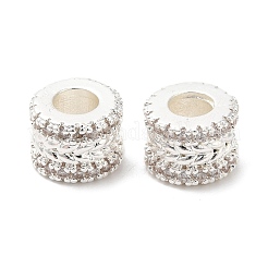 Rack Plating Brass Cubic Zirconia European Beads&nbsp;KK-R147-03S