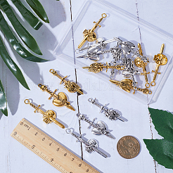 36Pcs 6 Style Tibetan Style Alloy Big Pendants&nbsp;FIND-SC0005-70
