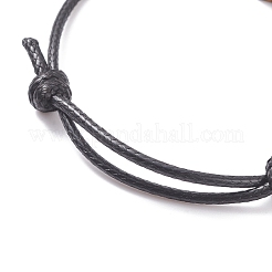 Natural Stone Heart Braided Cord Bracelet&nbsp;BJEW-JB07685