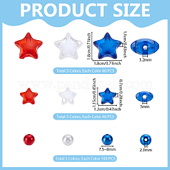 540Pcs Round Star Plastic & Acrylic Beads Findings Kits&nbsp;DIY-GA0009-16