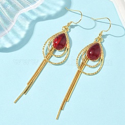 Electroplated Brass Dangle Earrings&nbsp;EJEW-Z129-02G