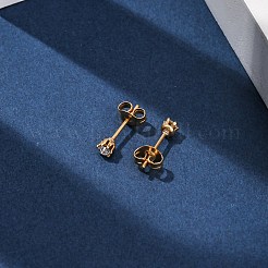 304 Stainless Steel Micro Pave Cubic Zirconia Stud Earrings&nbsp;EJEW-P299-01A-G