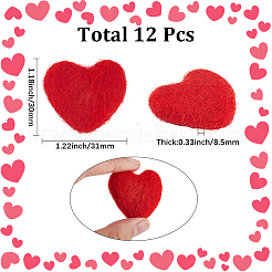 12Pcs Heart Wool Needle Felting Decoration&nbsp;DIY-SC0030-14B