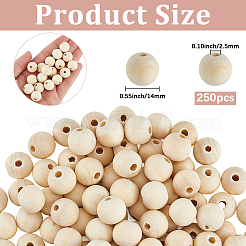 Natural Unfinished Wood Beads&nbsp;WOOD-SP0001-62E