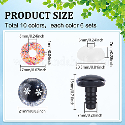 60Sets 10 Colors Plastic Doll Craft Eyes&nbsp;DIY-PH0030-50