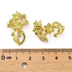 Brass Flower Wrapped European Beads&nbsp;KK-B142-01G