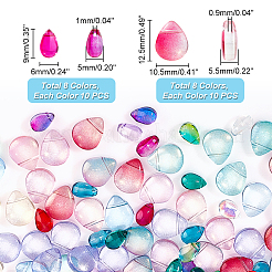 160Pcs 16 Style Transparent Spray Painted Glass Beads&nbsp;GLAA-GA0001-45